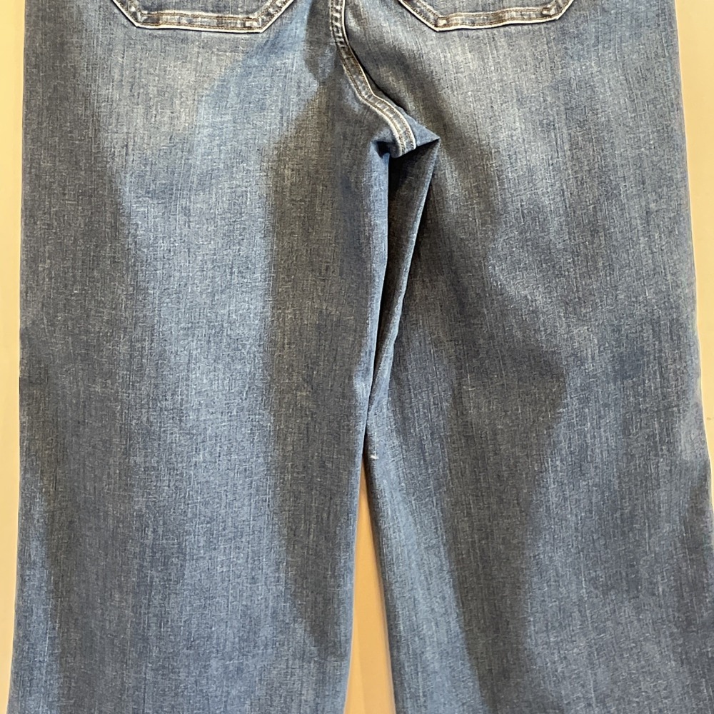 Spanx Air Essential Wide Leg High Rise Patch Pocket Jeans Pull-On Size M Stretch - Picture 12 of 16
